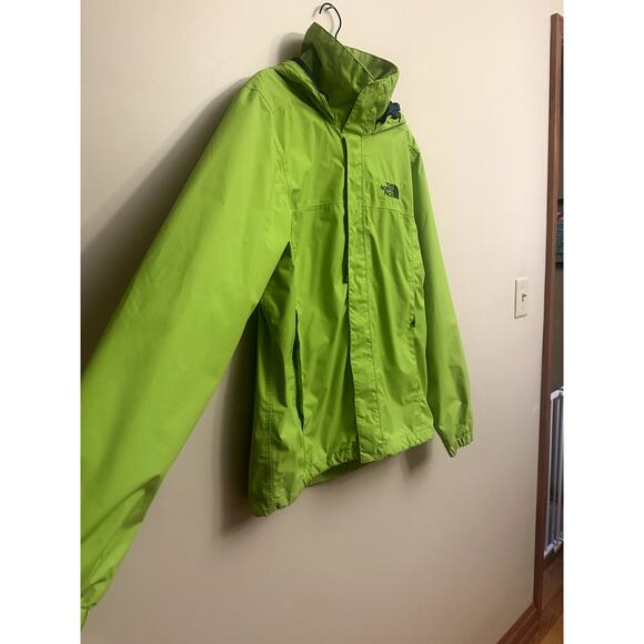 The North Face Lime Green Waterproof Hooded Jacket Pit Zips Women’s Small - Picture 3 of 8